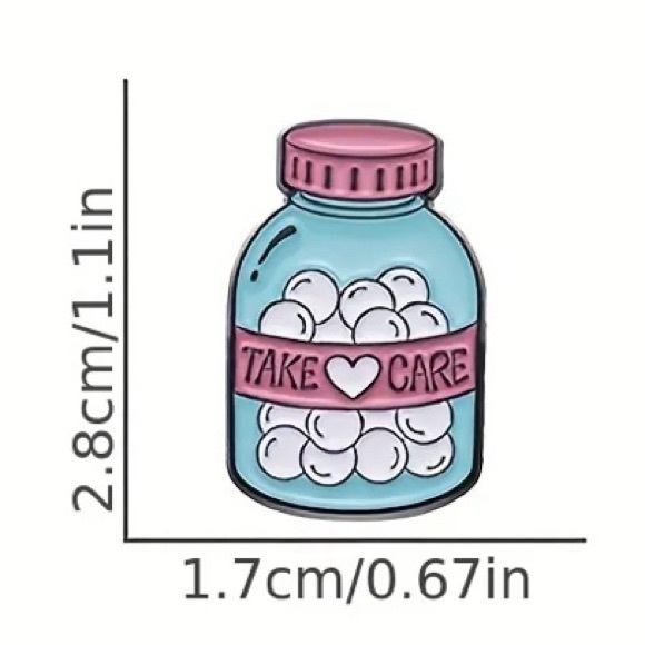 NEW - Mental Health “Take Care”  Pills Enamel Pin - Picture 3 of 3